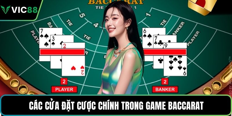 Các cửa đặt cược chính trong game baccarat