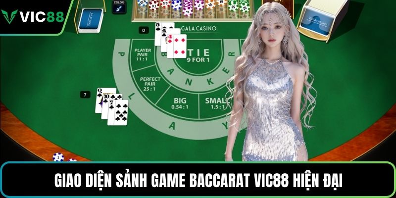 Giao diện sảnh game Baccarat VIC88 hiện đại